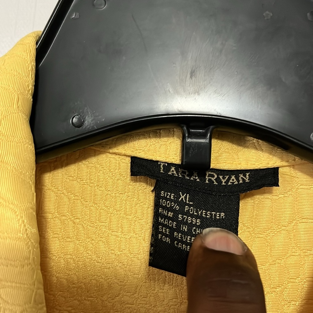 Tara Ryan Yellow Button Down Polyester Jacket Siz… - image 3